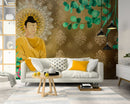 Mural Enlightened Yellow Shades Buddha Wallpaper for wall