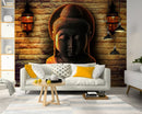 Buddha On Stoned Brick Wall Wallpaper for wall