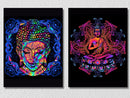 Multicolour Psychedelic Buddha, Set Of 2