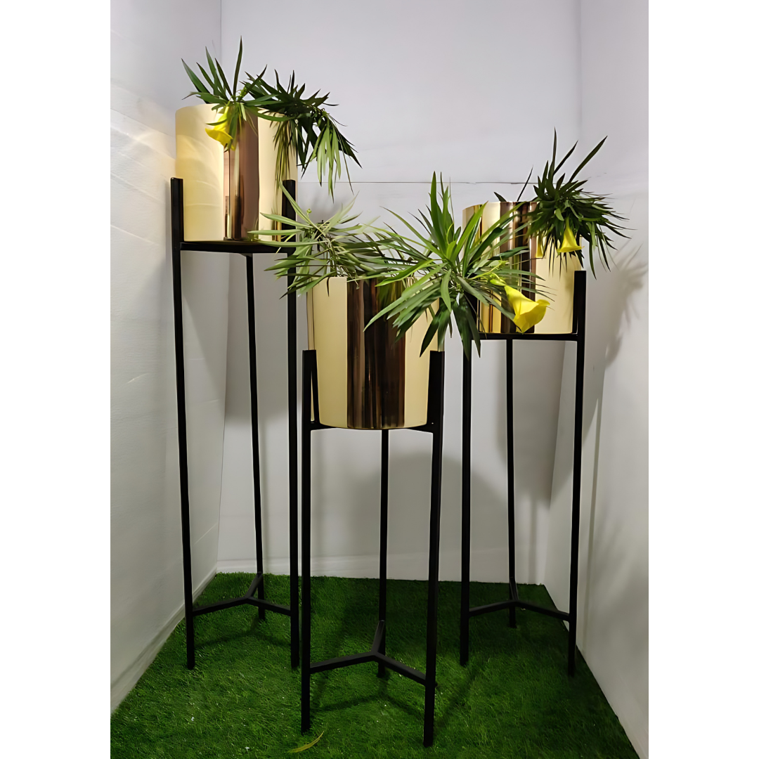 Golden Metal Pot Planter