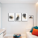 Black Tropical Leaf Prints Set Of 3