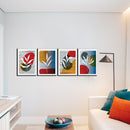 Abstract Twilight Tropical Leafs Set Of 4