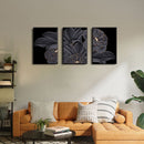 Black Floral Art Canvas Set Of 3