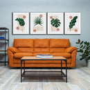 Minimalist Doodle Tropical Leaf Set Of 4