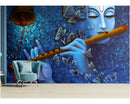 Krishna Playing Flute Customised Wallpaper