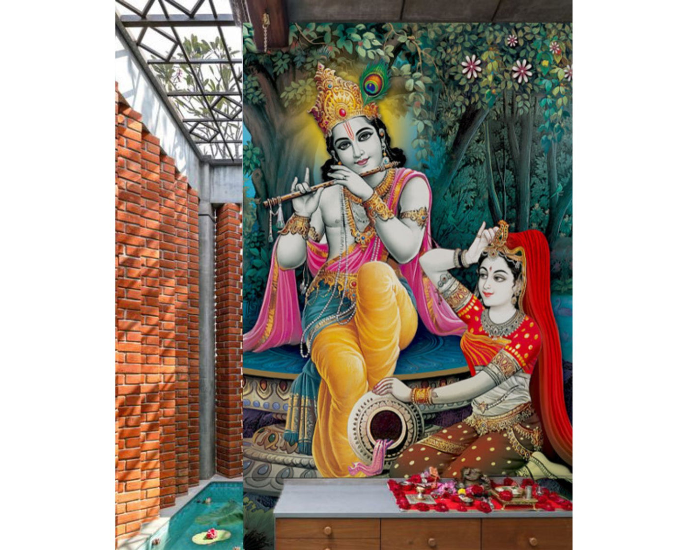 Radha Krishna Customised Wallpaper