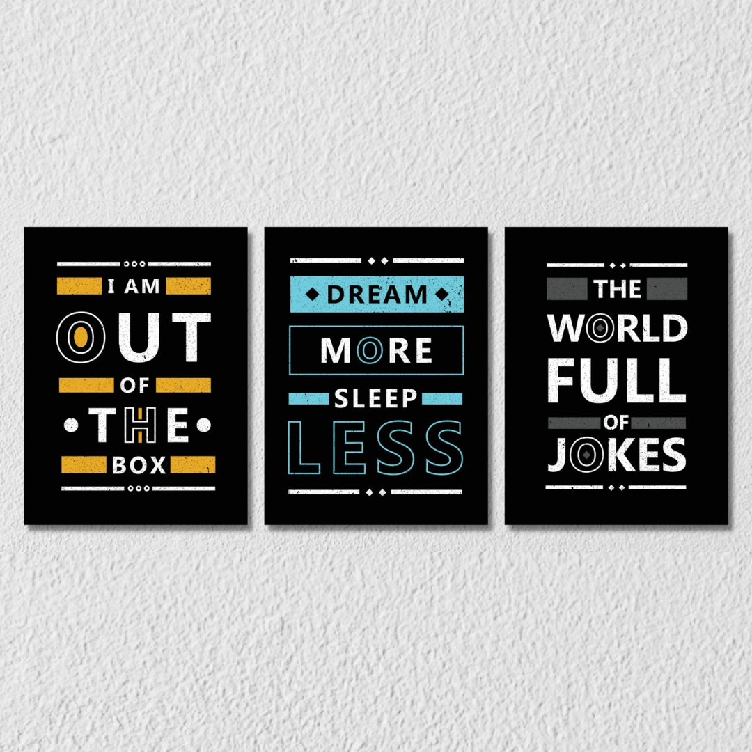 Inspirational Quotes Wall Art, Set Of 3