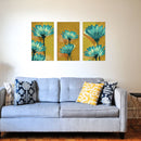 Blue Aster Flowers Canvas Set Of 3