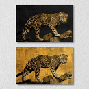 Black And Gold Tiger Wall Art, Set Of 2