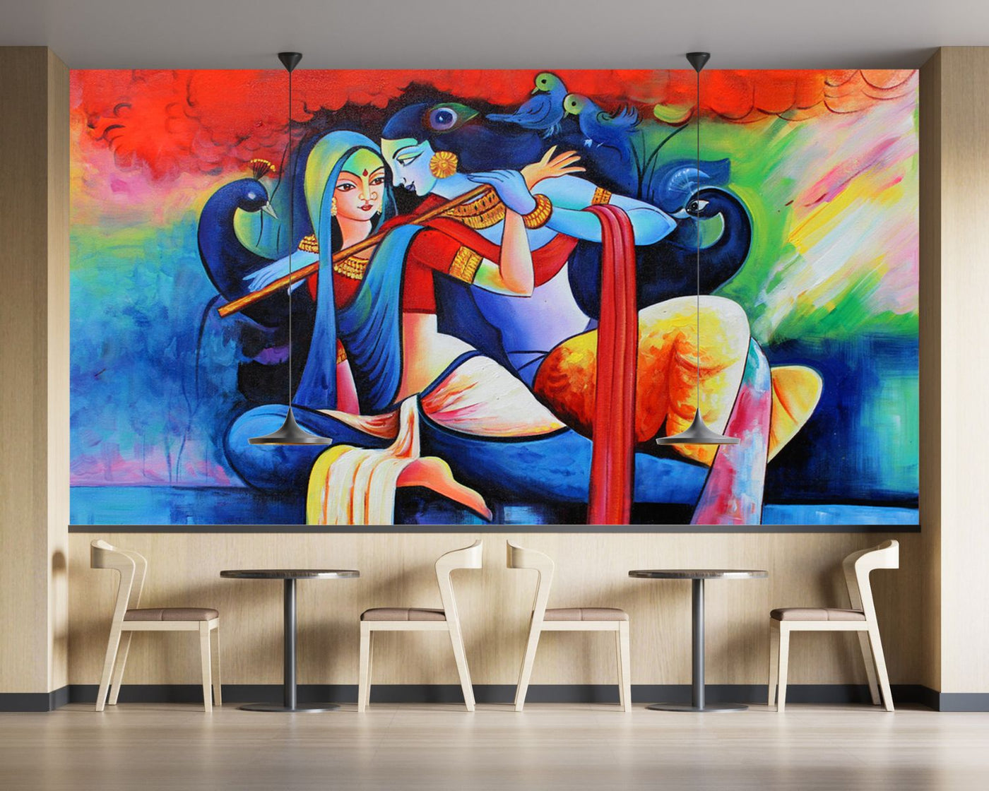 Multicolour Radha Krishna Wallpaper