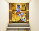 Krishna Sitting With Swans Wallpaper