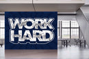 Work Hard Blue Background Wallpaper