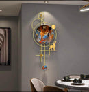 Modern Multicolour And Gold Wall Clock