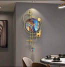Modern Multicolour And Gold Wall Clock