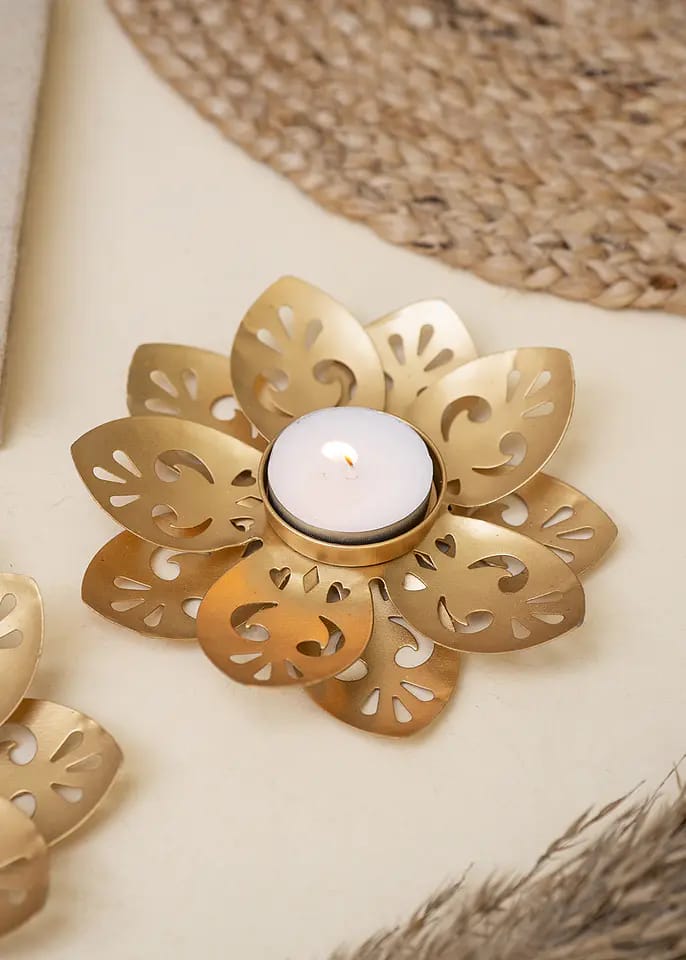 ELEGANTE FLORAL T-LIGHT HOLDER ( SET OF 6 PIECES )