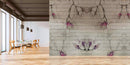 Whimsy Floral Brick Wallpaper