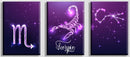 Scorpio Zodiac Sign Art, Set Of 3