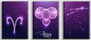 Aries Zodiac Sign Art, Set Of 3