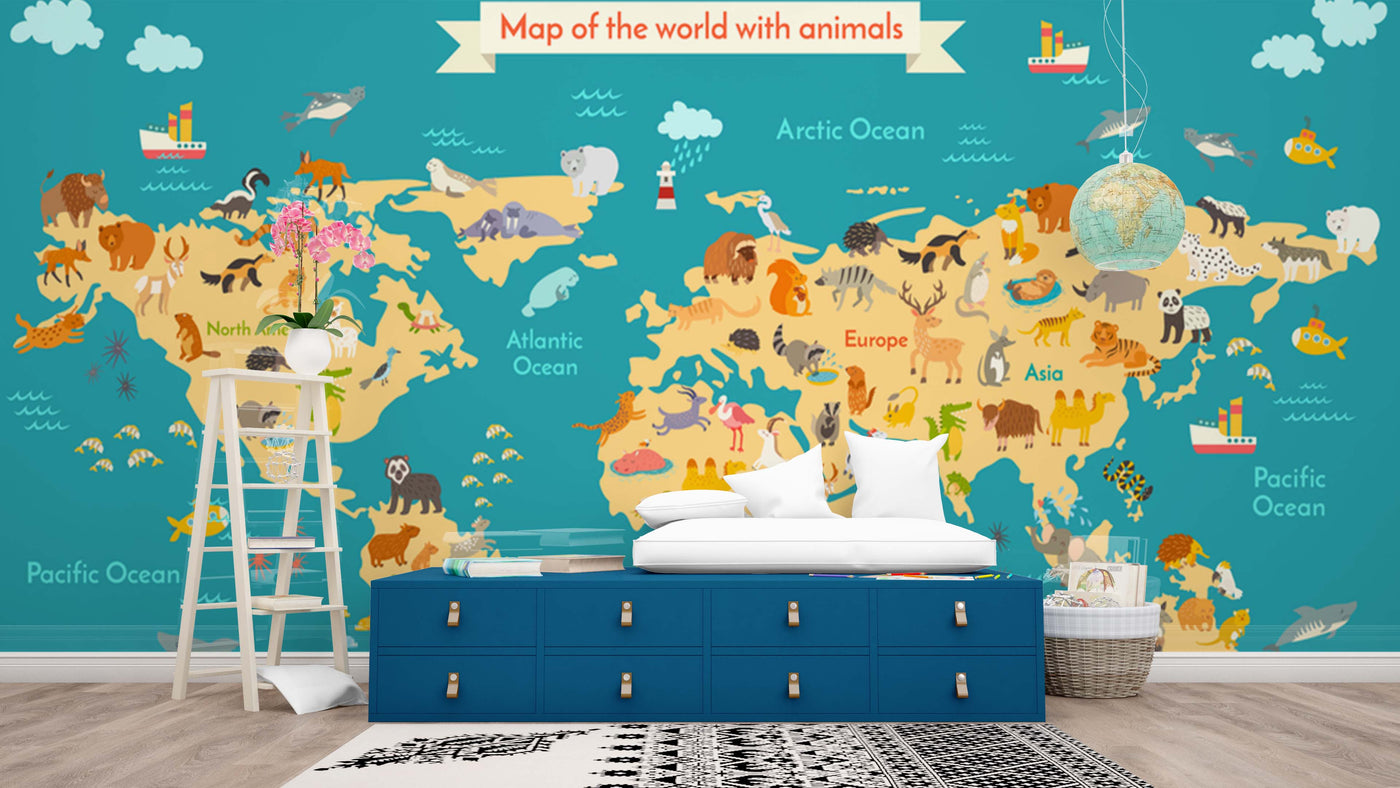 Zoographic Wonders Map Wallpaper