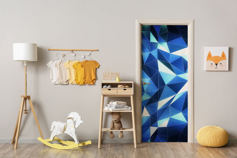 Blue Diamond 3D Self Adhesive Sticker For Door