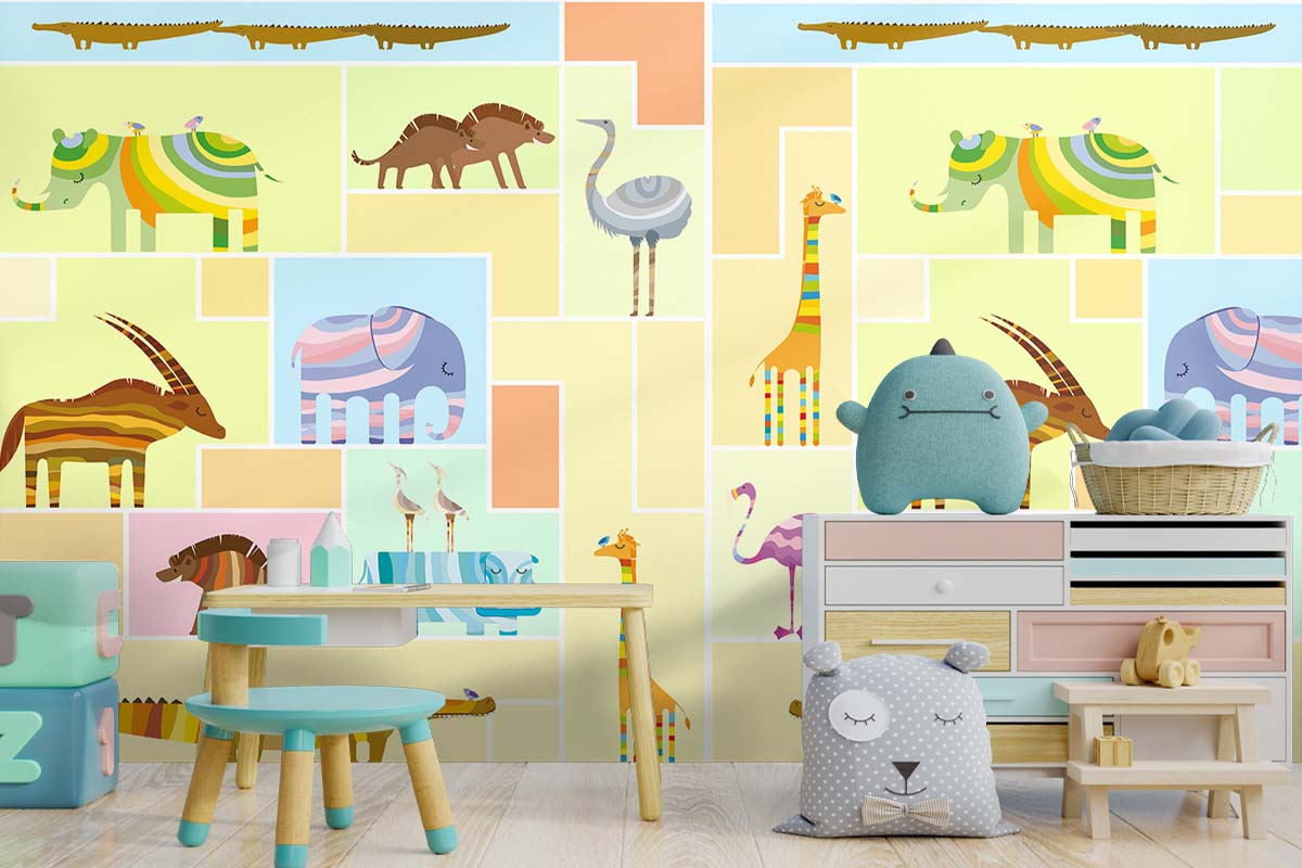 Colourful Animal Graphics Wallpaper