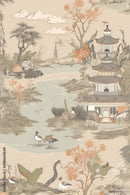 Asian Pattern Chinoiserie Wallpaper.