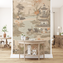 Asian Pattern Chinoiserie Wallpaper.