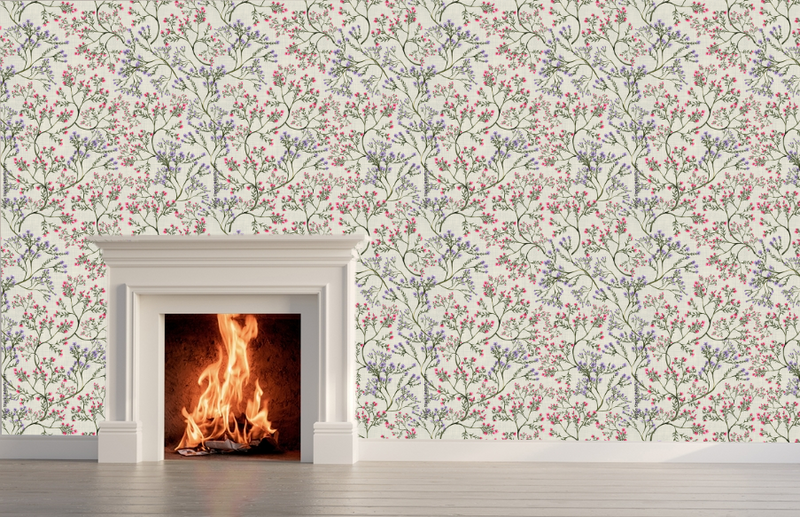 Beige Colorful Chinoiserie Wallpaper