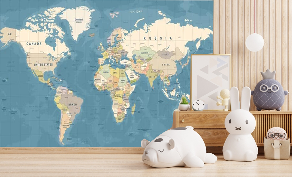 Blue Map Wallpaper