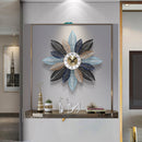 Blue Mesh Leaves Wall Clock