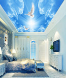 White Pigeons Ceiling Wallpaper