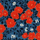 Chinoiserie Floral Exotic Blue Wallpaper