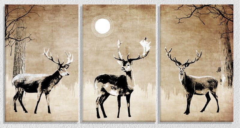 Deer Inspired Wall Art 8, Set Of 3