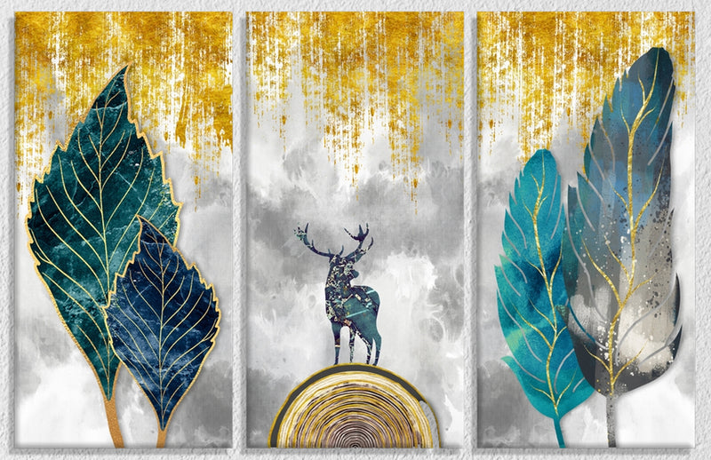 Deer Inspired Wall Art 9, Set Of 3