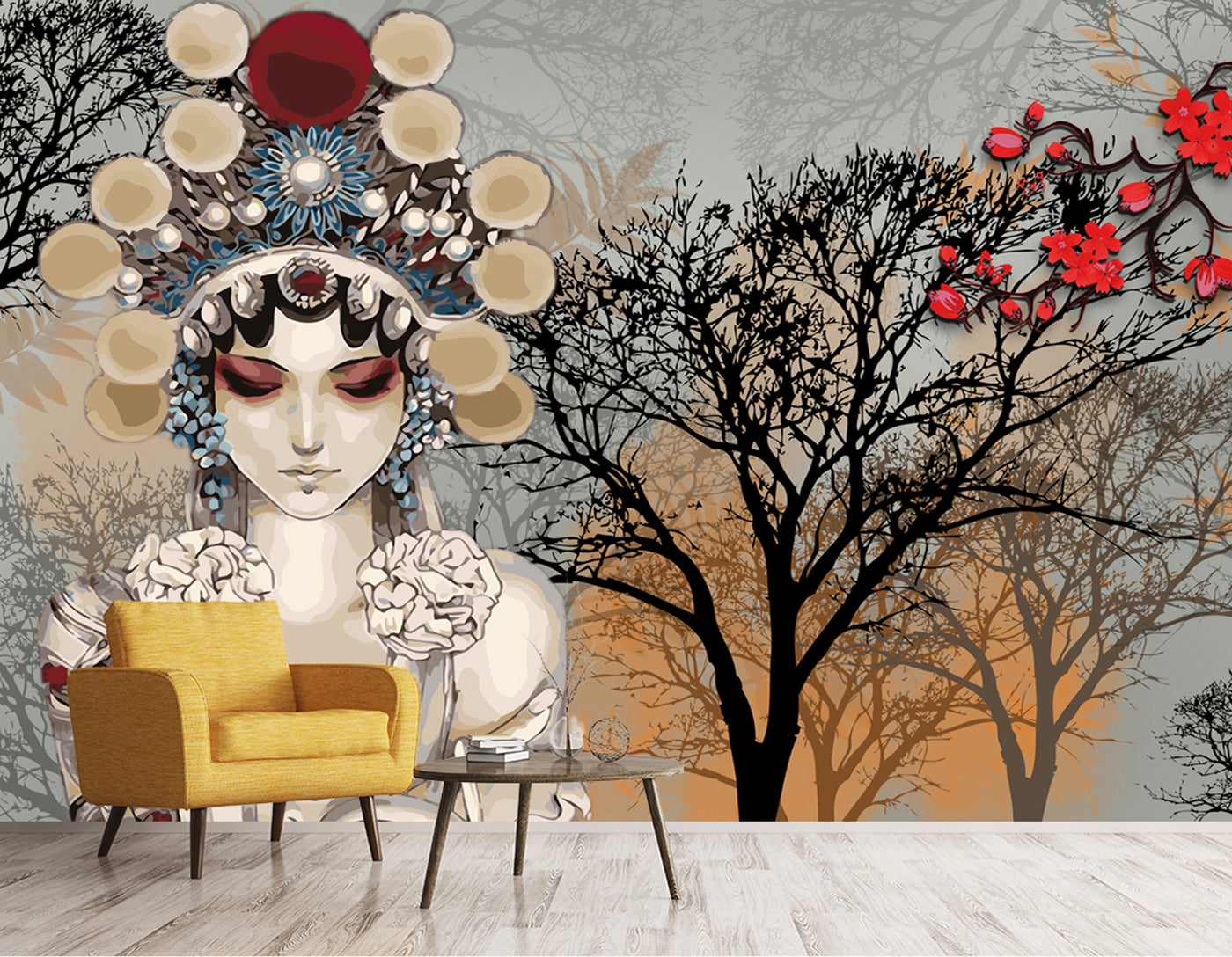 Lady Sketch Customised Wallpaper