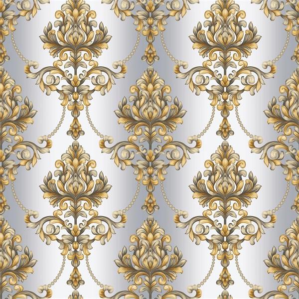 Shine Damask Straight Florral Pattern