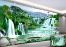 Waterfall and Fishes wall covering