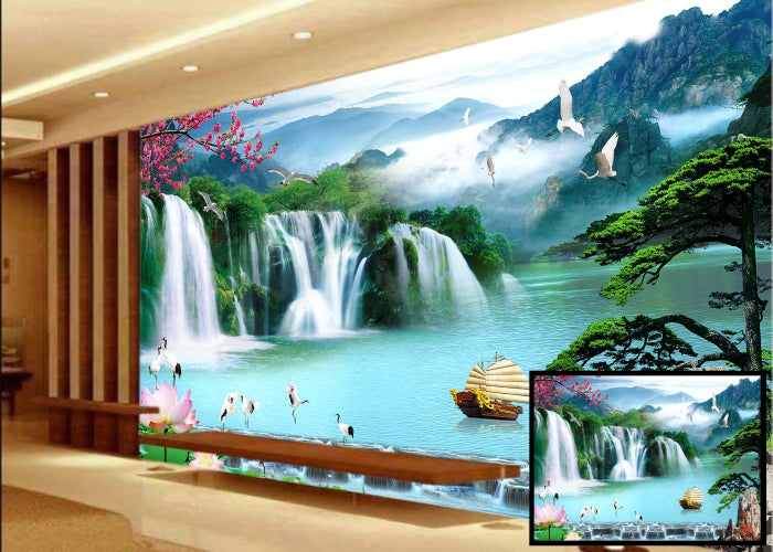 Ocean And Boat wall covering