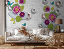 3D Decorative Multicolor Flowers Wallpaper for Wall