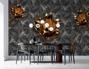 3D Decorative Golden Flower Wallpaper for Wall