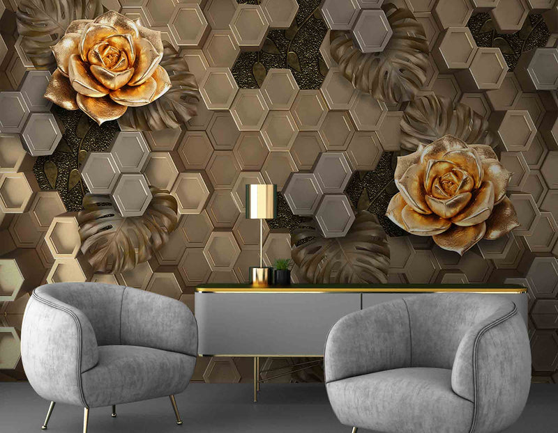 3D Decorative  Flower Wallpaper for Wall