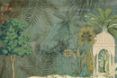Faded green tropical wallpaper