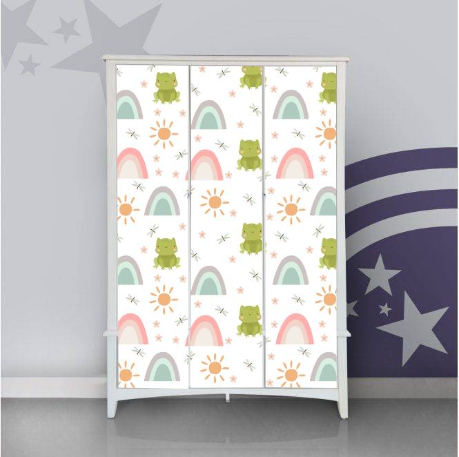 Green Frog Self Adhesive Sticker For Wardrobe
