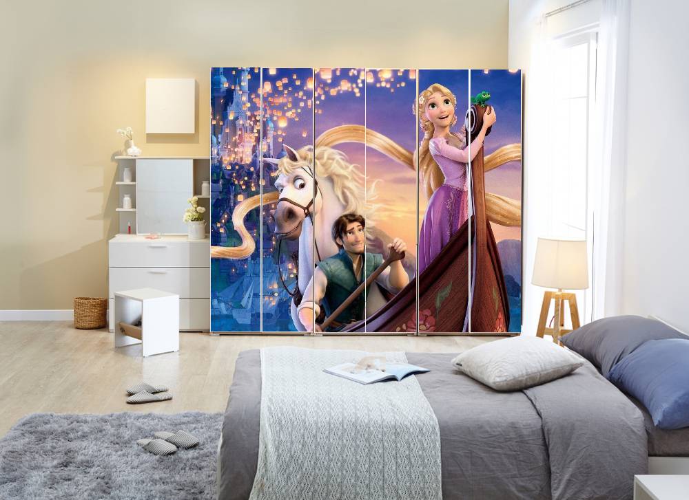 Rapunzel Self Adhesive Sticker For Wardrobe