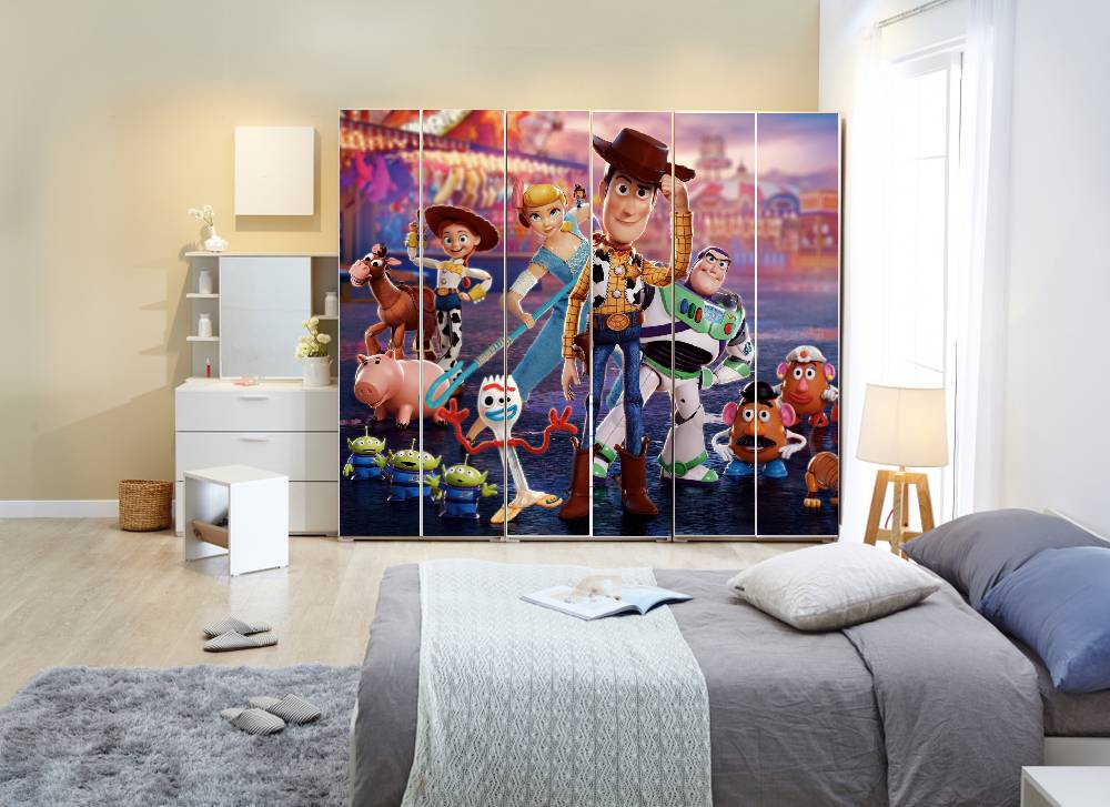 Toy Characters Self Adhesive Sticker For Wardrobe