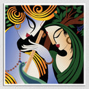 Radha Krishna Abstract Painting