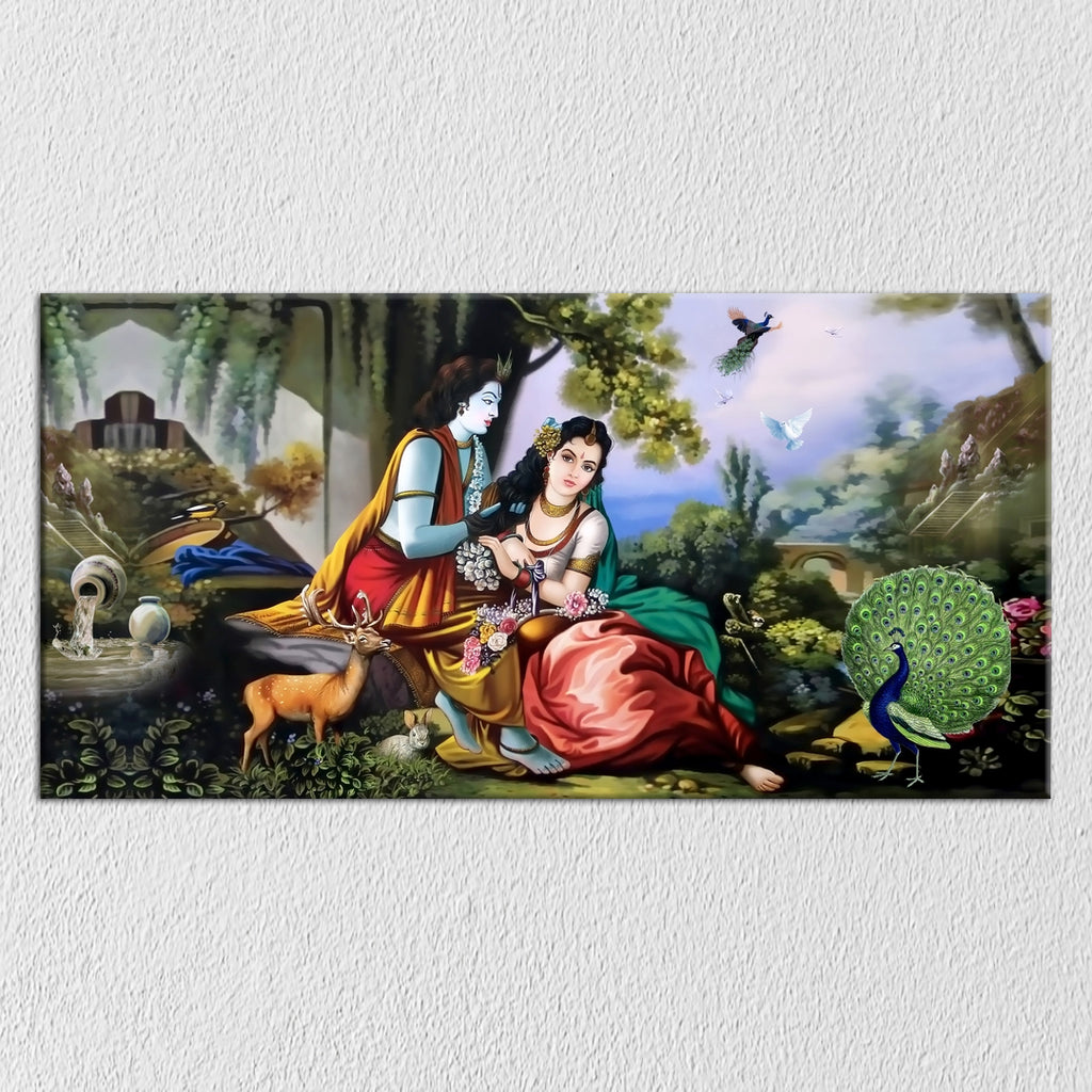 Graphic Radha Krishna Painting – Myindianthings