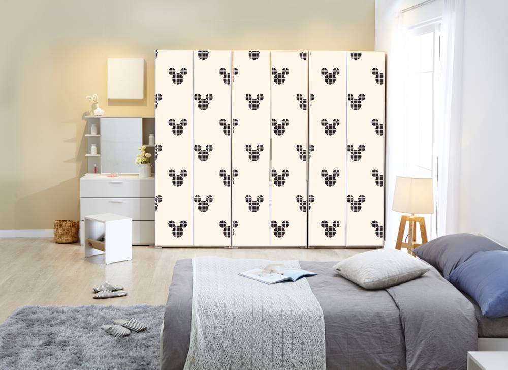 Mickey Face Art Self Adhesive Sticker For Wardrobe