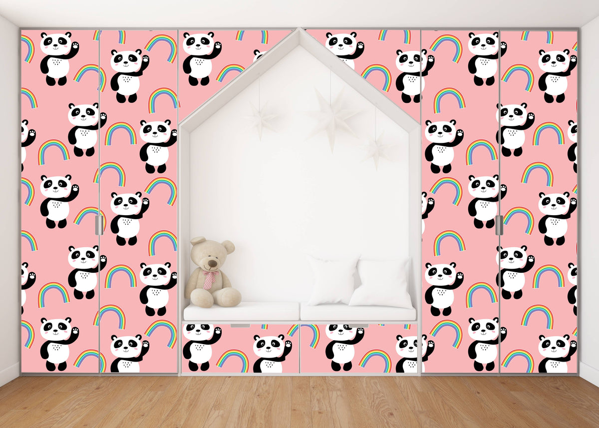 Panda Self Adhesive Sticker For Wardrobe