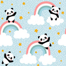 Panda With Rainbow Self Adhesive Sticker For Wardrobe
